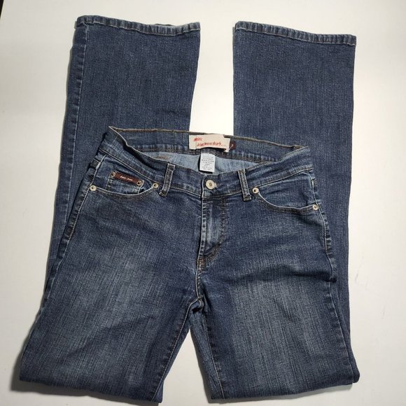 Angel Blue Jeans Story Bootcut Jeans Juniors Size 7 Blue Denim Jeans Stretch - Picture 1 of 6